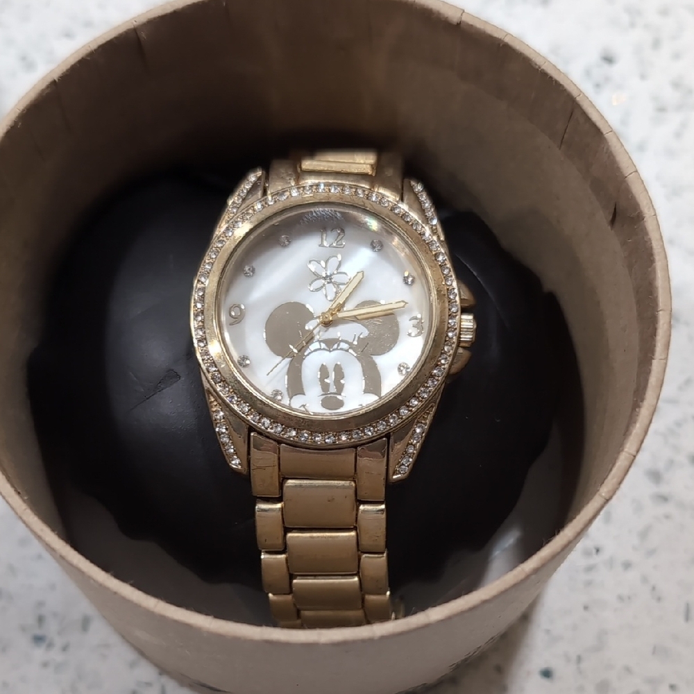 Disney Gold Women's Watch with Mickey Design